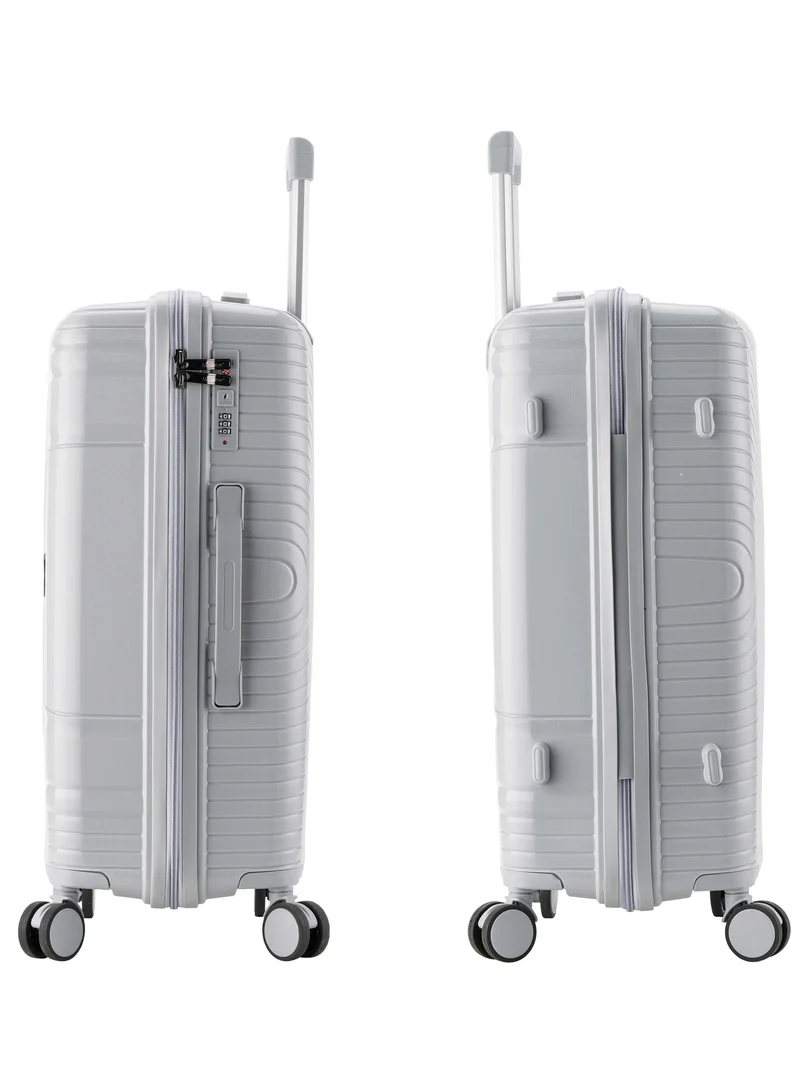 Senator  unisex pp fashion trolley luggage set lightweight hard-shell spinner luggage with 4 double spinner wheel and 3-digit combination lock kh1010 light grey  | Best Price UAE